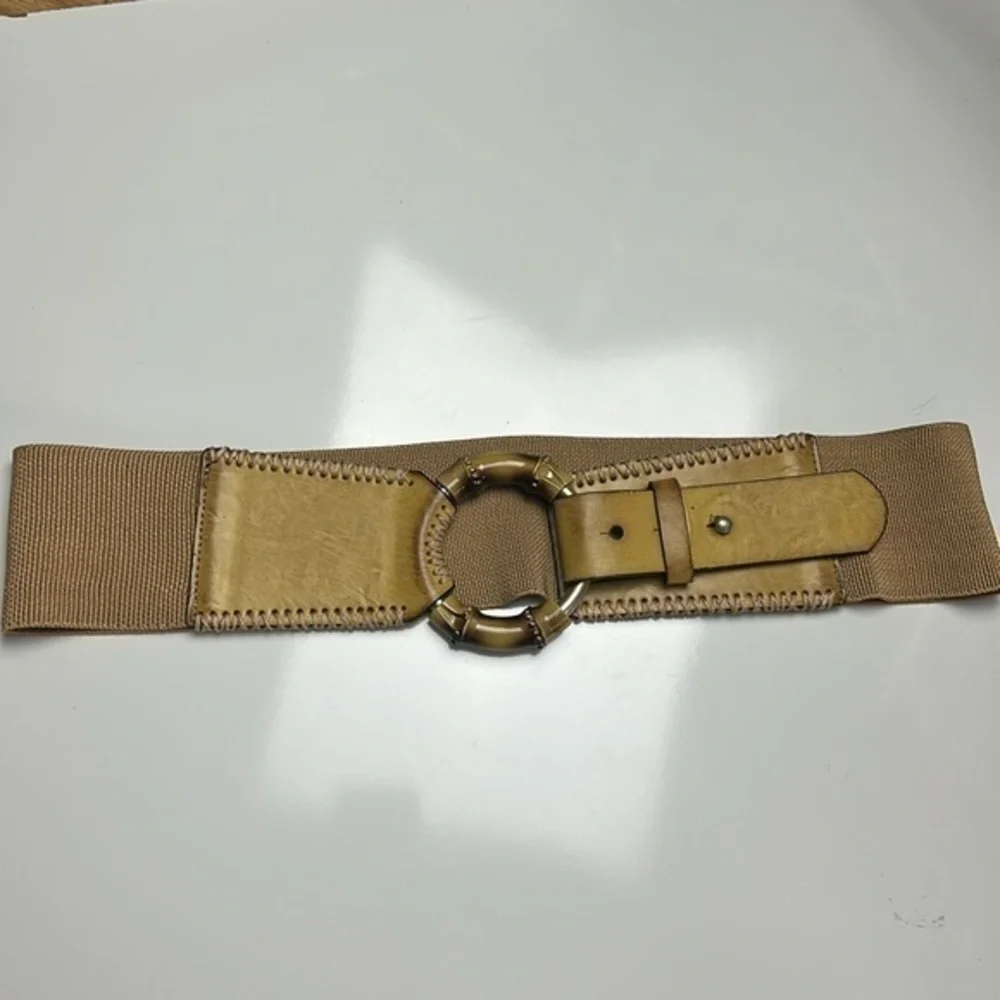Belgo Lux wide stretch belt bamboo buckle